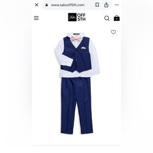 Andrew Fezza Kids Formal Blue and Pink Suit Set